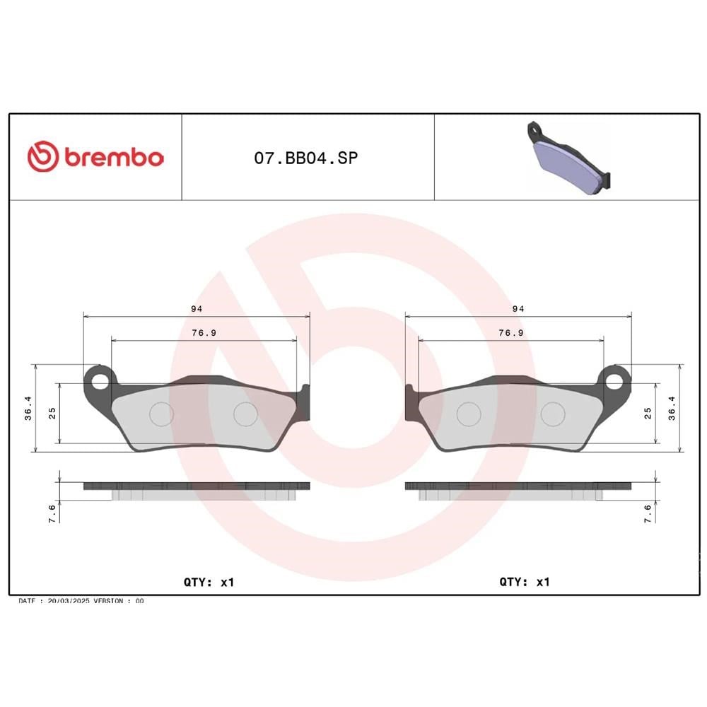 BREMBO SINTER ARKA FREN BALATASI GS 1290 Multistrada 07BB04SP