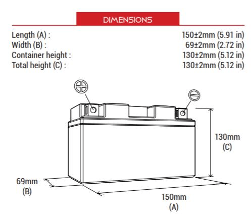 BS BATTERY BT12B-4 (SLA) Motosiklet Aküsü SLA Tipi