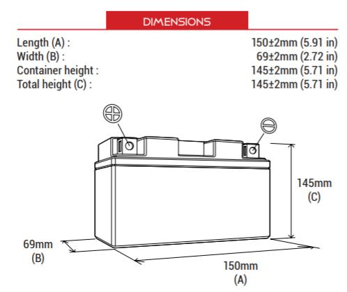 BS BATTERY BT14B-4 (SLA) Motosiklet Aküsü SLA Tipi