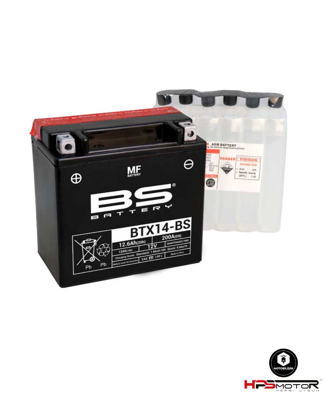 Bs Battery BTX14-BS Akü