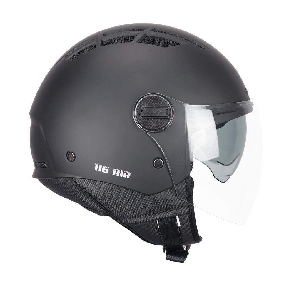 CGM 116A AIR Açık Kask SİYAH Uzun Vizör+Güneş Vizörlü -XL