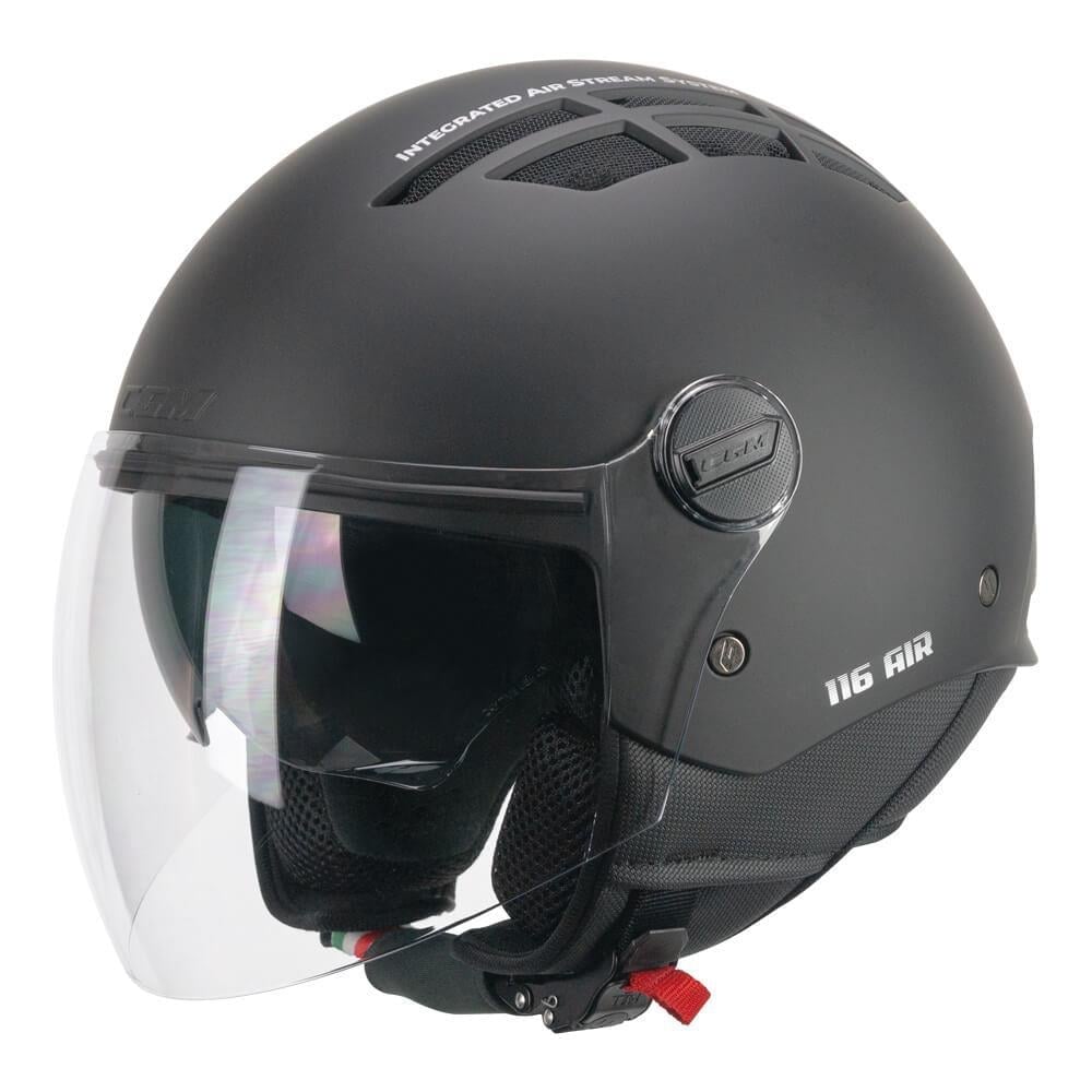 CGM 116A AIR Açık Kask SİYAH Uzun Vizör+Güneş Vizörlü -XL