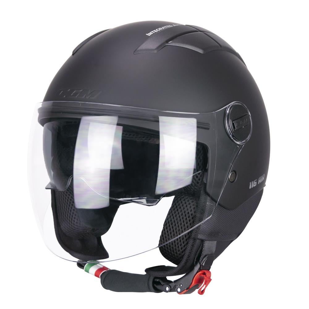 CGM 116A AIR Açık Kask SİYAH Uzun Vizör+Güneş Vizörlü -XL