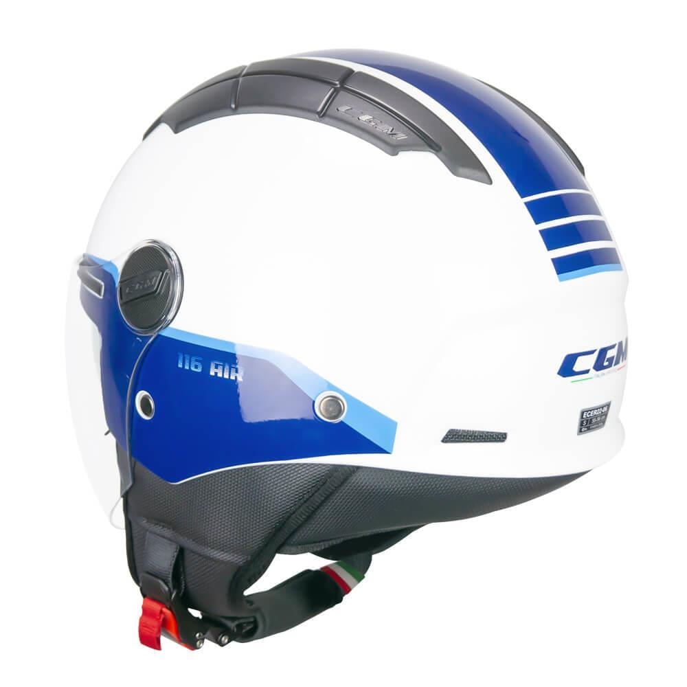 CGM 116G AIR BICO Açık Kask MAVİ-BEYAZ Uzun Vizör+Güneş Vizörlü -XL