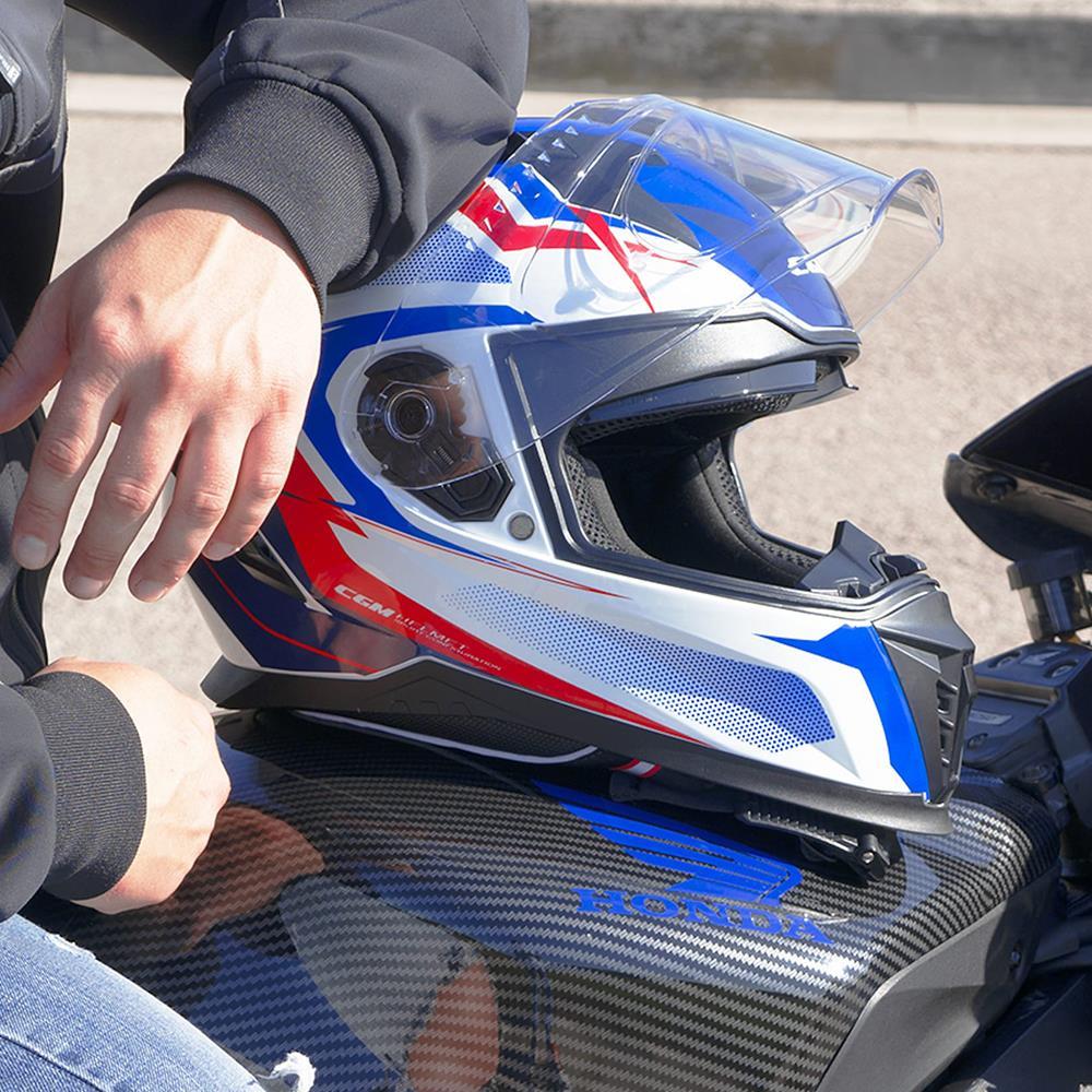 CGM 311G BLAST SPORT KAPALI KASK Beyaz-Mavi M
