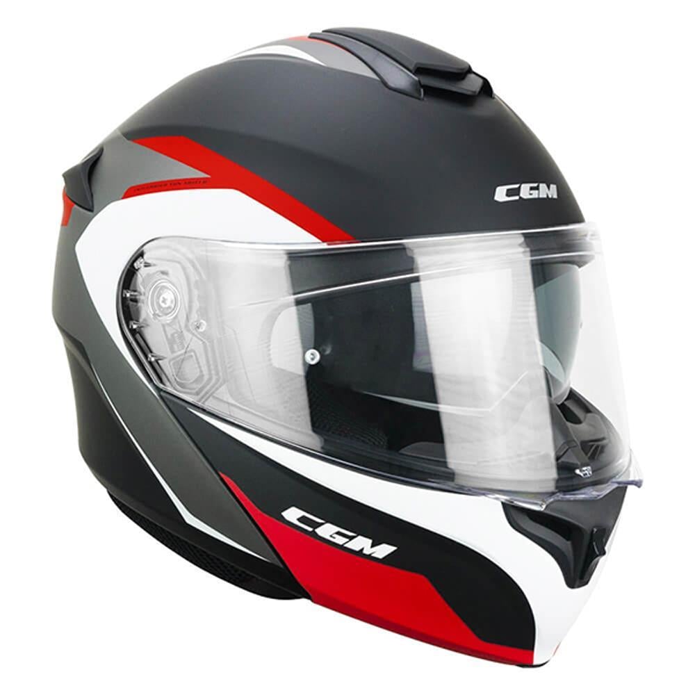 CGM 568G BER DRESDA ÇENE AÇILIR MOTOSİKLET KASKI KIRMIZI-SİYAH / XL