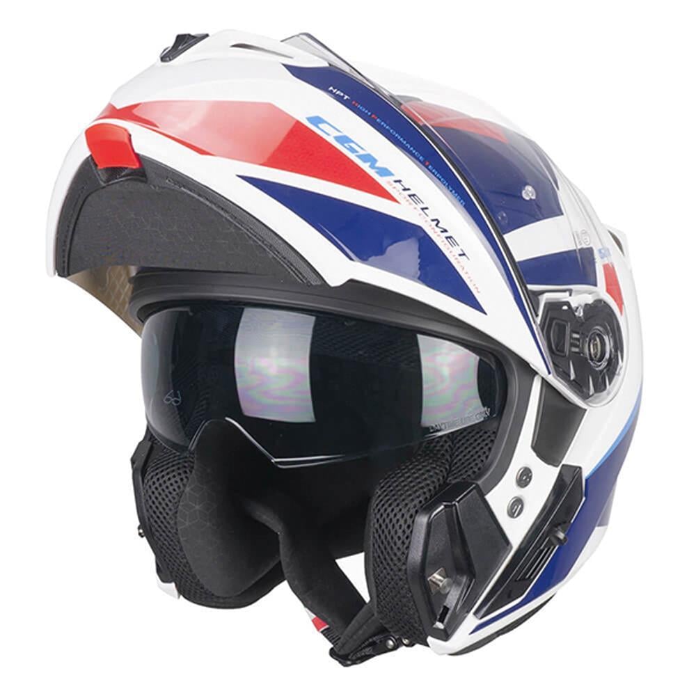 CGM 568S BER SPORT ÇENE AÇILIR MOTOSİKLET KASKI MAVİ-BEYAZ / L