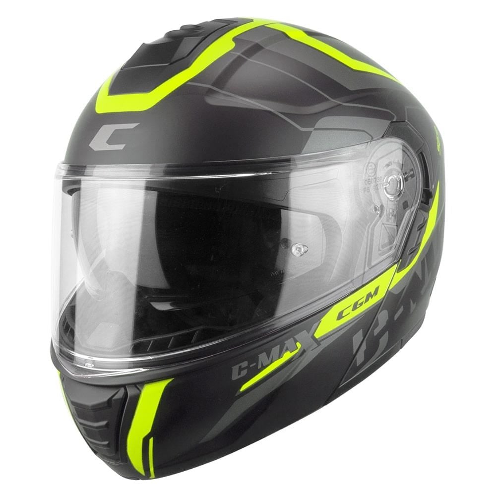 CGM 569G C-MAX CITY Çene Açılır Kask Siyah/Sarı-XL