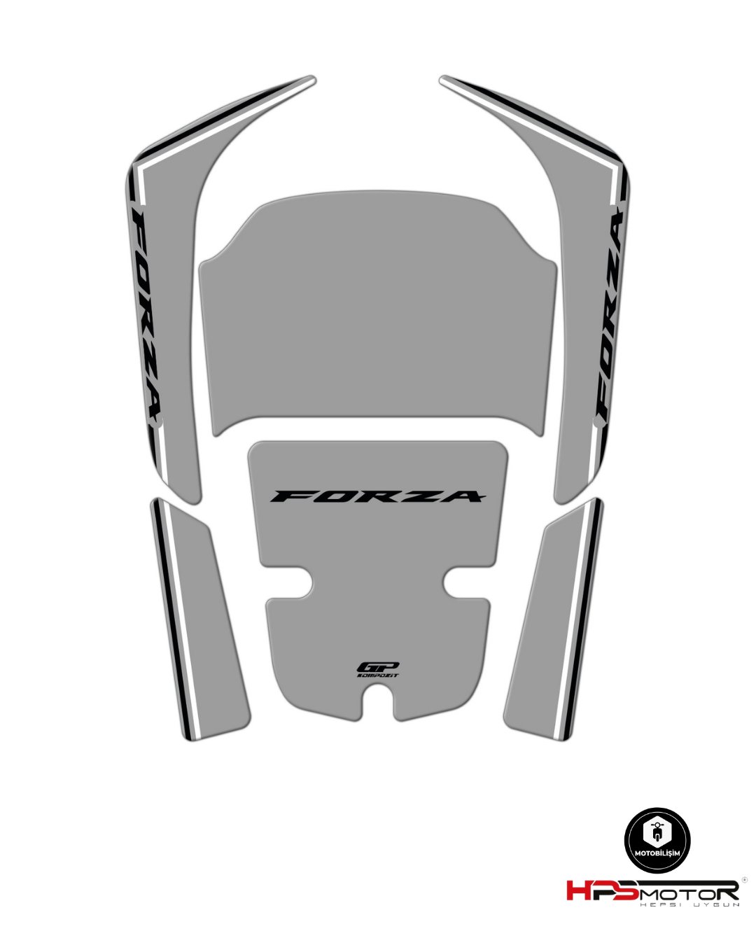 GP Kompozit Honda Forza 250 2018-2025 Uyumlu Tank Pad Nardo Gri
