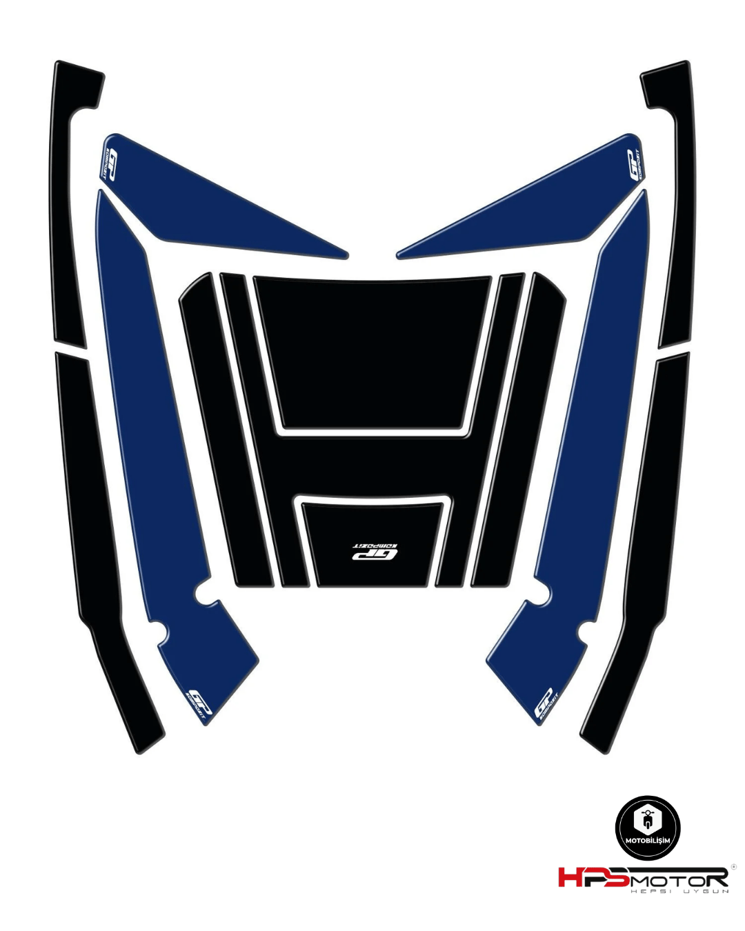 GP Kompozit Honda Forza 250 2018-2025 Uyumlu Çanta Pad Seti Mavi