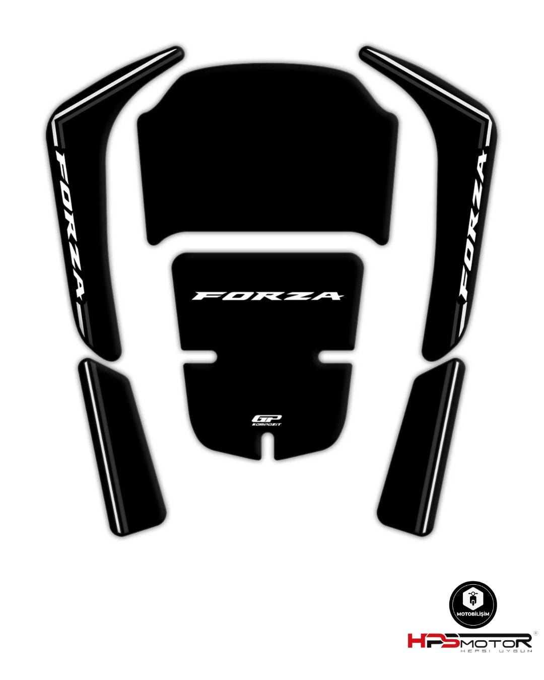 GP Kompozit Honda Forza 250 2018-2025 Uyumlu Tank Pad Siyah