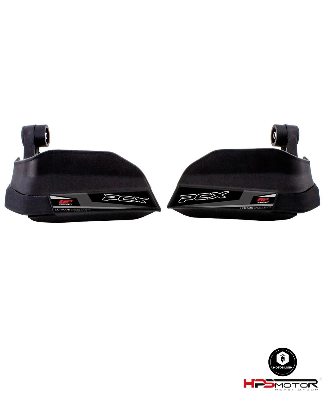 GP Kompozit Honda PCX 125 / 150 2014-2024 Uyumlu Plastik Elcik Koruma Siyah