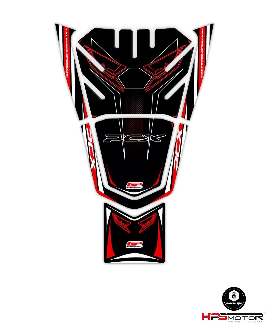 GP Kompozit Honda PCX 125 2021-2024 Uyumlu Tank Pad Kırmızı