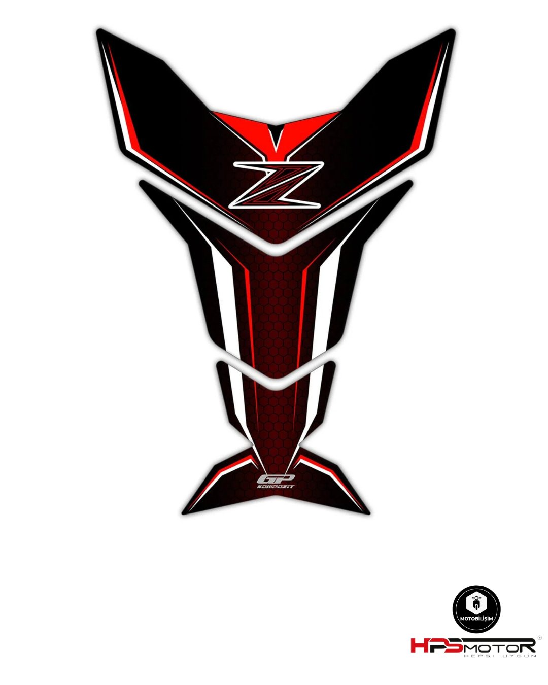 GP Kompozit Kawasaki Z Serisi 2007-2024 Uyumlu Tank Pad Bordo