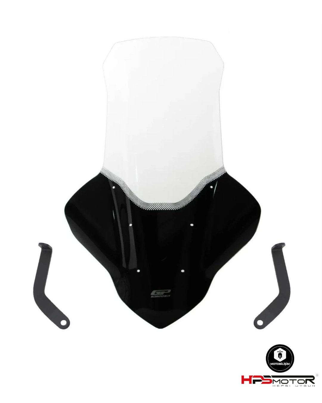 GP Kompozit Yamaha NMAX 125 / 155 2021-2024 Uyumlu Elcikli Uzun Tur Camı Şeffaf
