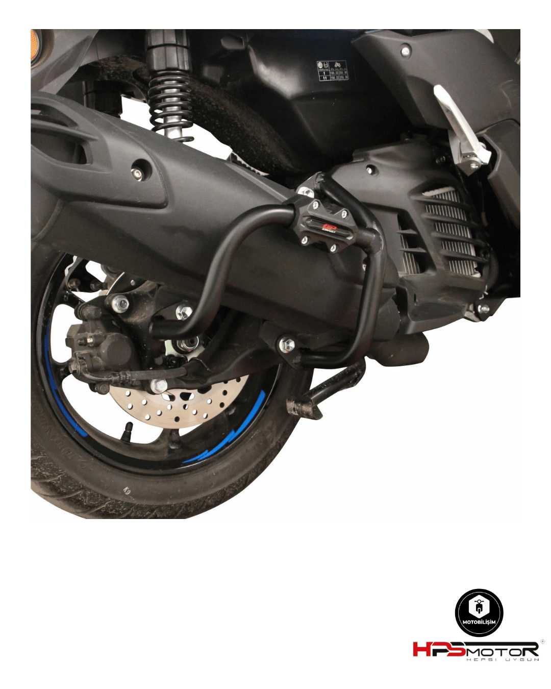GP Kompozit Yamaha NMAX 125 / 155 2021-2024 Uyumlu Egzoz Koruma Demiri Siyah