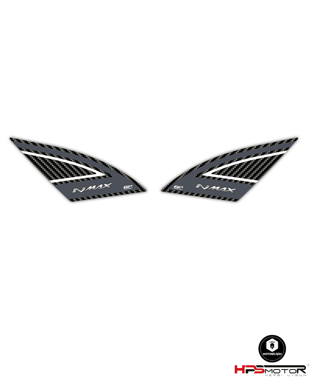 GP Kompozit Yamaha NMAX 125 / 155 2021-2024 Uyumlu Artçı Ayak Pad Gri