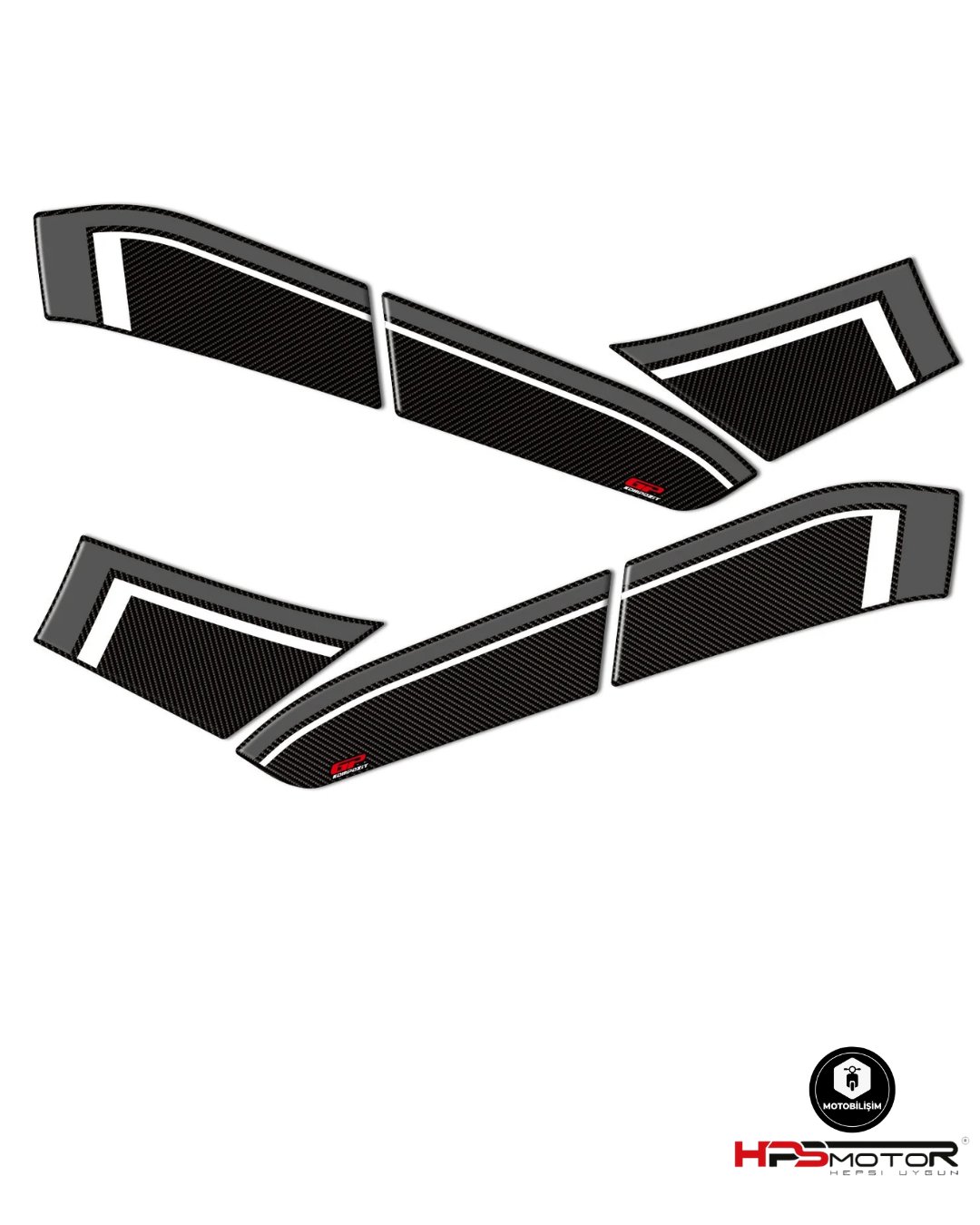 GP Kompozit Yamaha NMAX 125 / 155 2021-2024 Uyumlu Yan Pad Gri