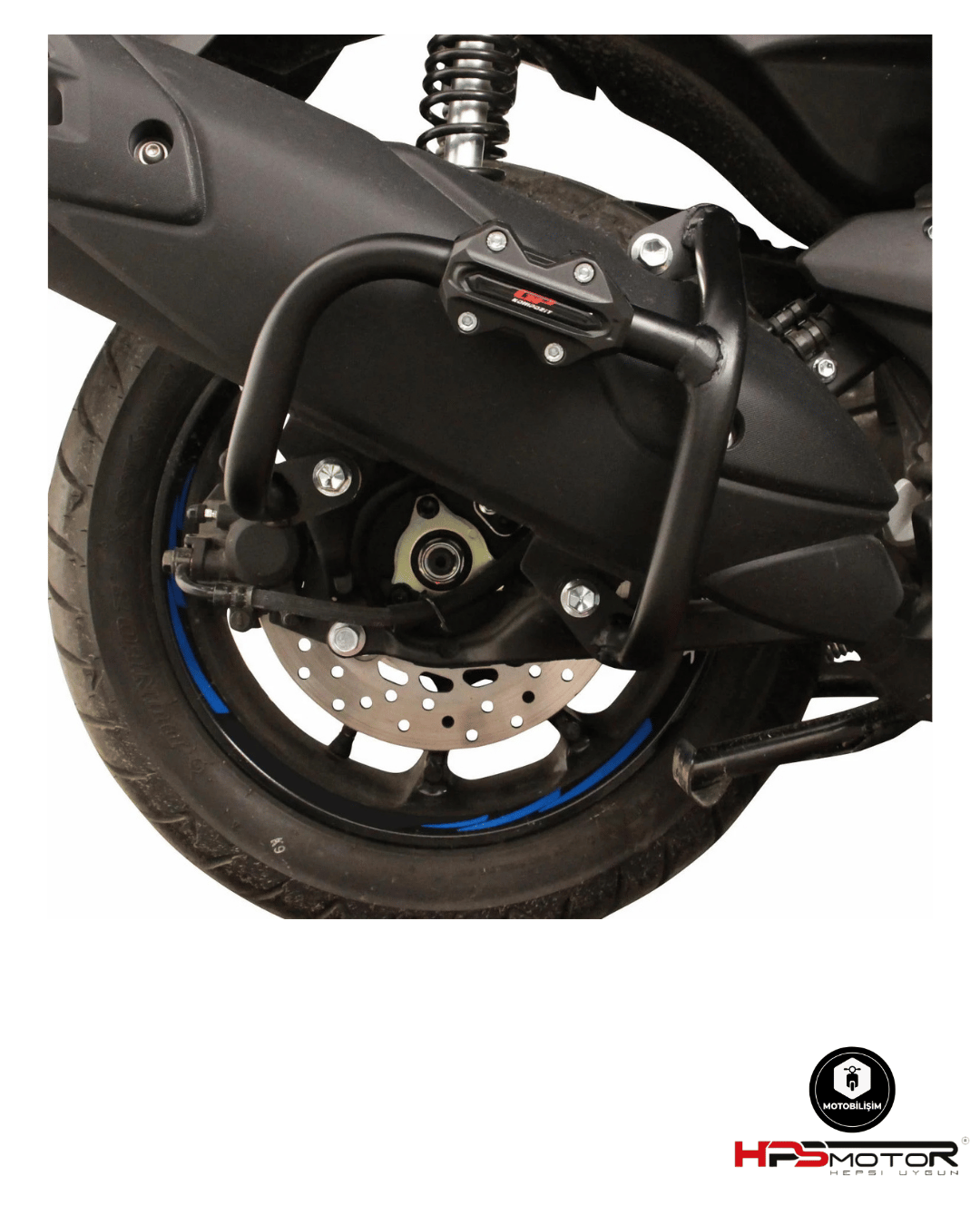 GP Kompozit Yamaha NMAX 125 / 155 2021-2024 Uyumlu Egzoz Koruma Demiri Siyah