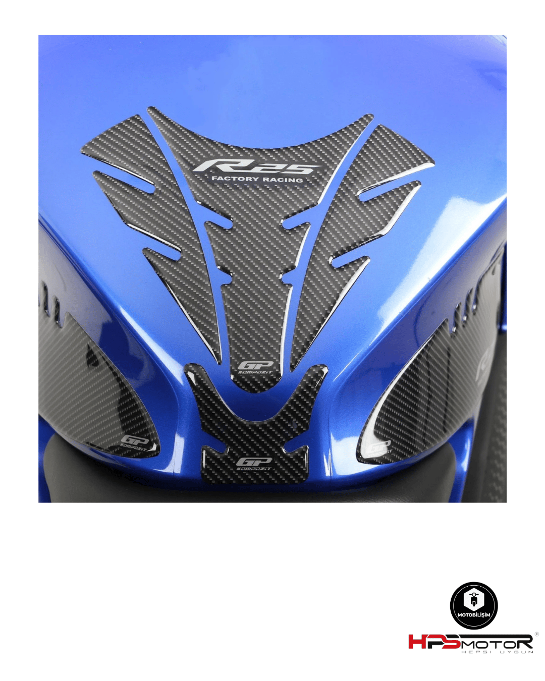GP Kompozit Yamaha R25 2019-2024 Uyumlu Tank Pad Seti Karbon