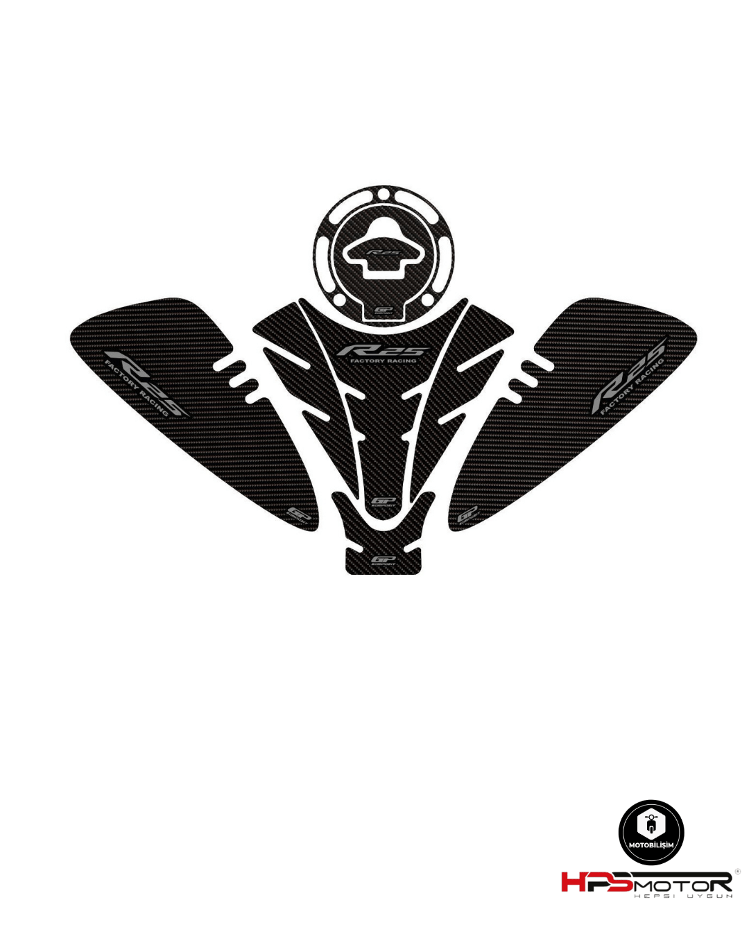 GP Kompozit Yamaha R25 2019-2024 Uyumlu Tank Pad Seti Karbon