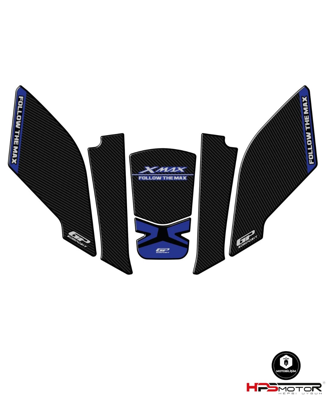 GP Kompozit Yamaha XMAX 2023-2024 Uyumlu Tank Pad Mavi