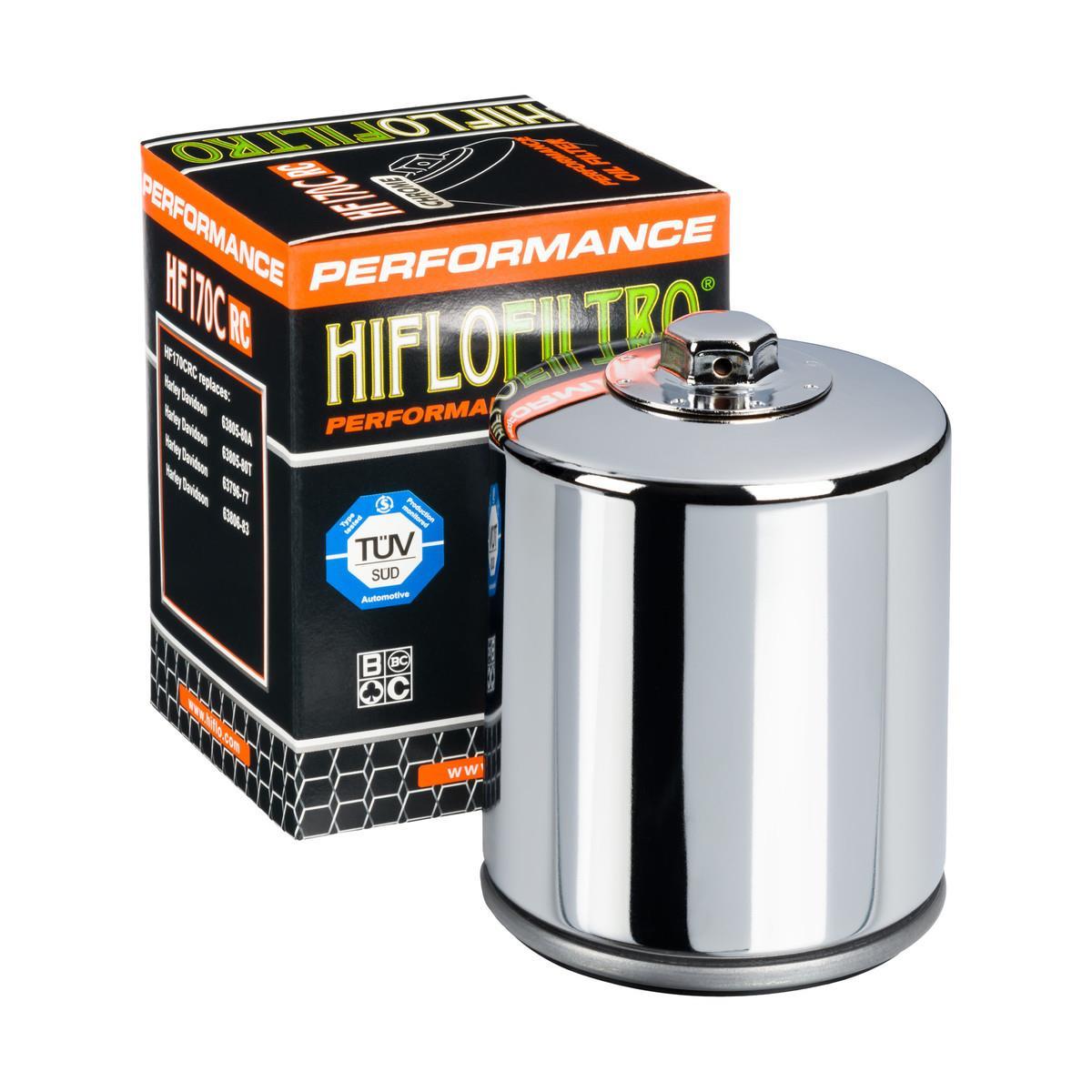 Hiflo Harley Davidson 883, 1000, 1200 Krom Performans Yağ Filtresi HF170CRC