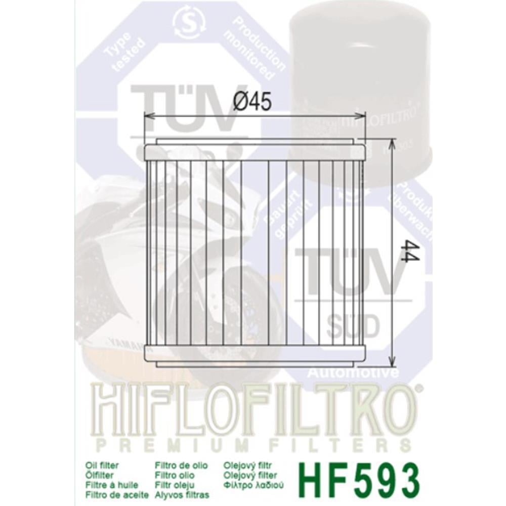 Hiflo TRK250 BN251 Yağ Filtresi HF593
