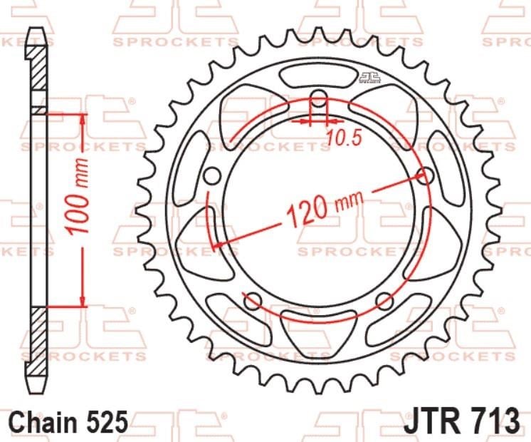 JT Arka Dişli APRILIA RSV4 1000 09-15 JTR713.40
