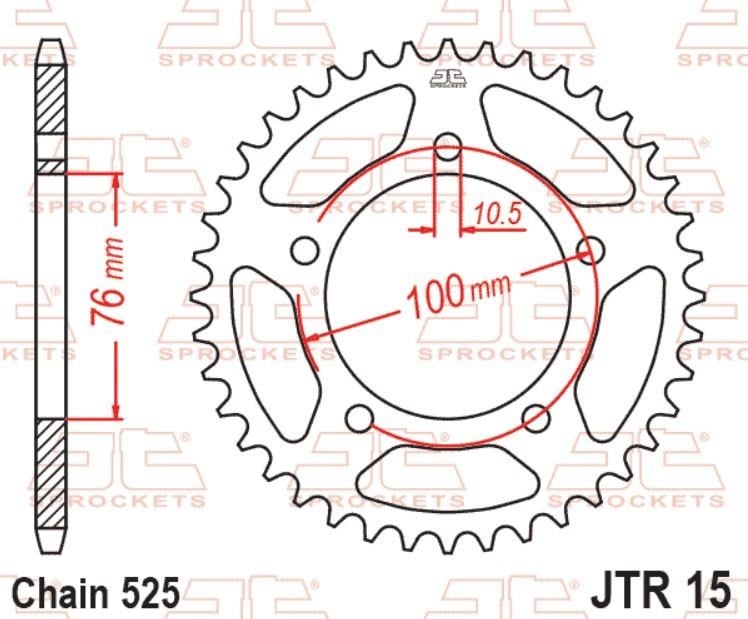 JT Arka Dişli Çelik Motosiklet Dişlisi 42 Dişli BENELLI TRK 502 17-23 JTR15.42