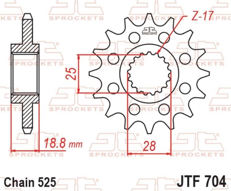 JT Kauçuklu Ön Dişli APRILIA TUONO 1100 V4 15-23 JTF704.15RB