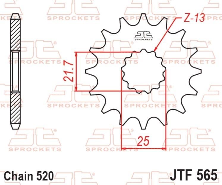 JT Motosiklet Kauçuklu Ön Dişli 16 Diş TRIUMPH TIGER 660 Cf Moto JTF565.16RB