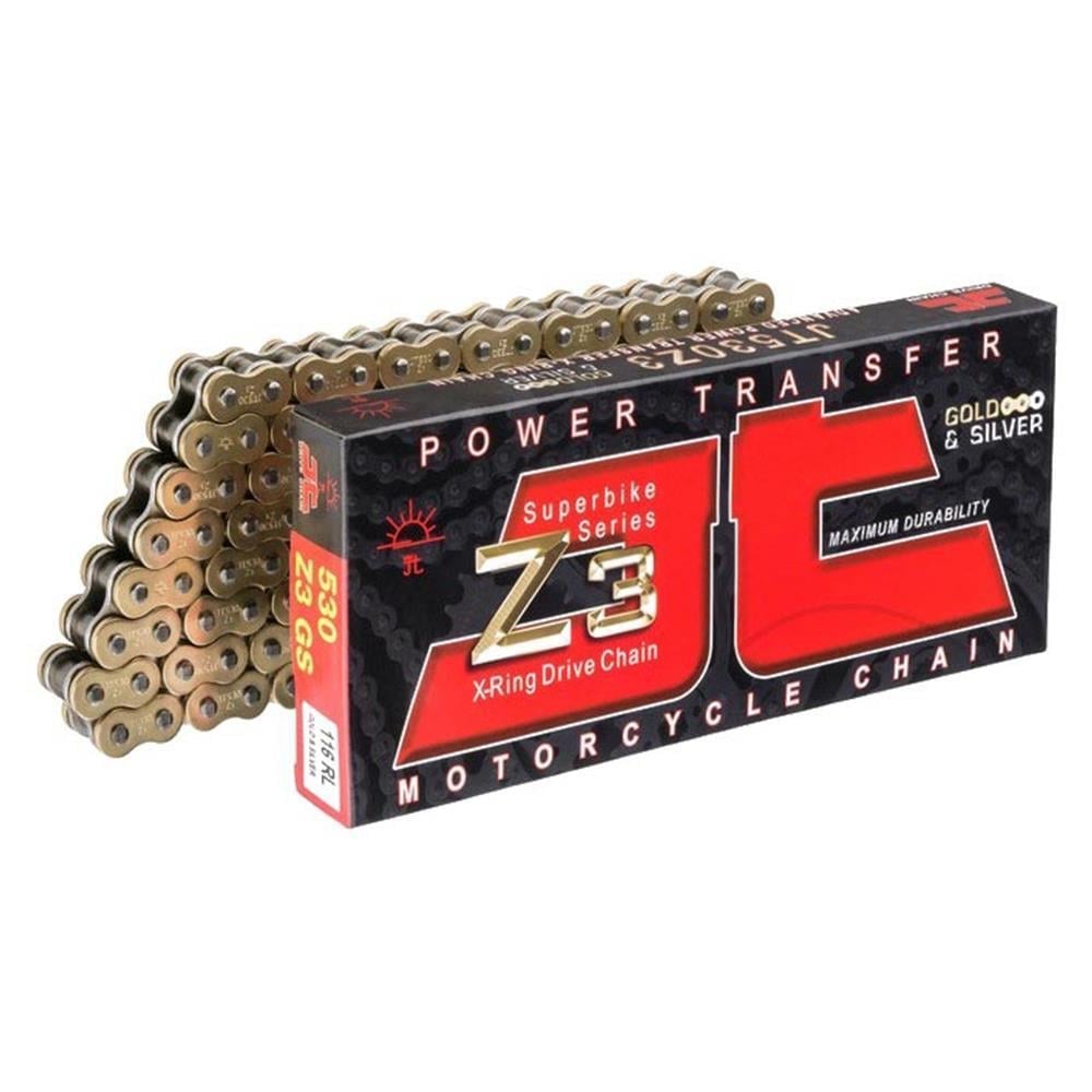 JT Motosiklet Zinciri Super X-Ring Z3 530 x 110 SuperSport Gold-Silver JTC530Z3GS108RL