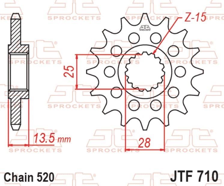 JT Ön dişli APRILIA TUONO FACTORY 22 JTF710.16