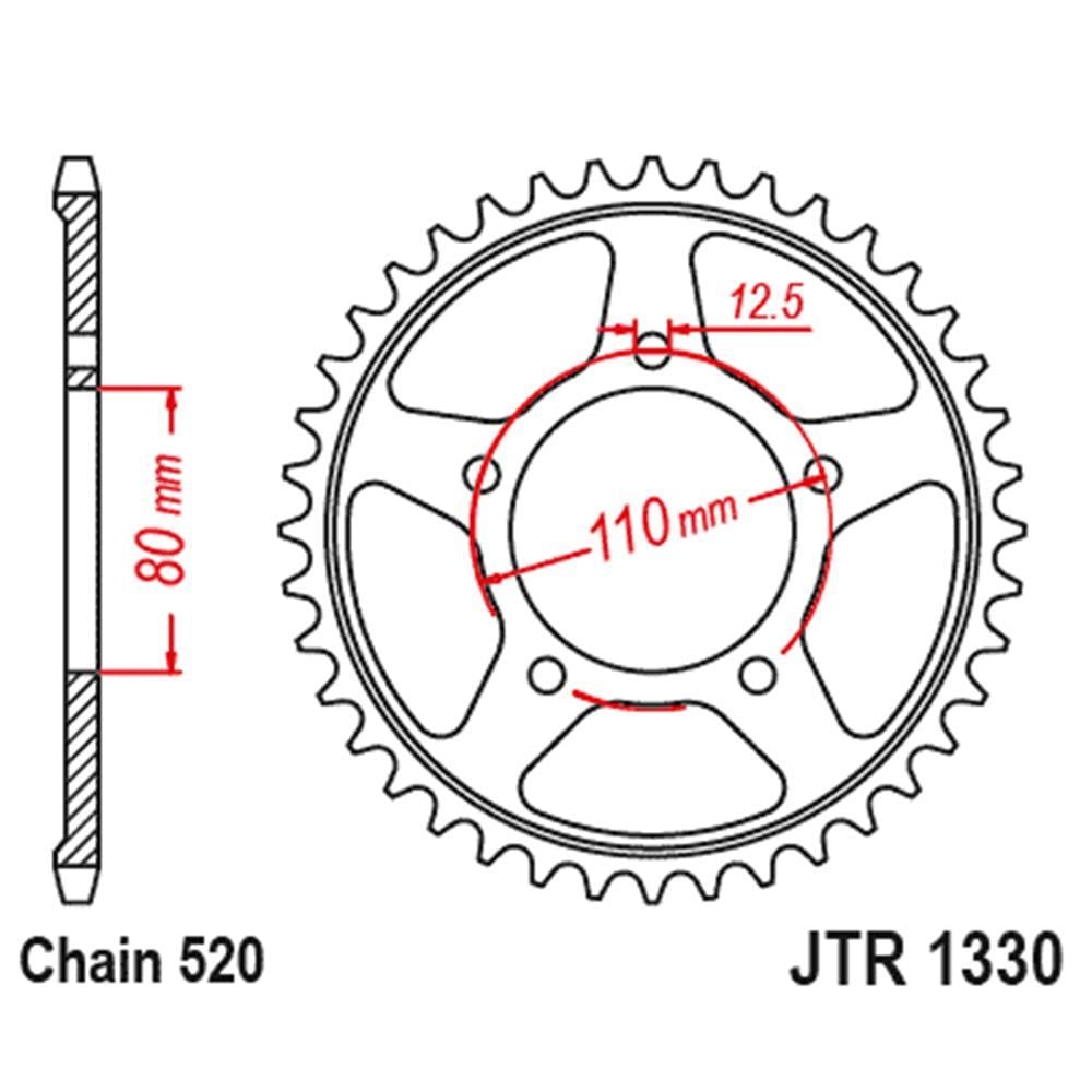 JT XL750 TRANSALP 23-24 ARKA DİŞLİ JTR1330.45ZBK