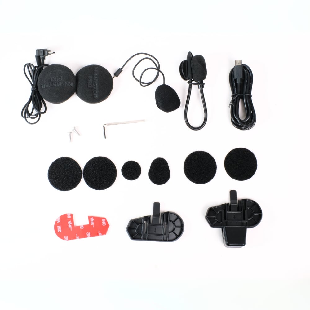 Knmaster KN2300 Motosiklet Kask İnterkom Bluetooth Intercom Kulaklık Seti Gri