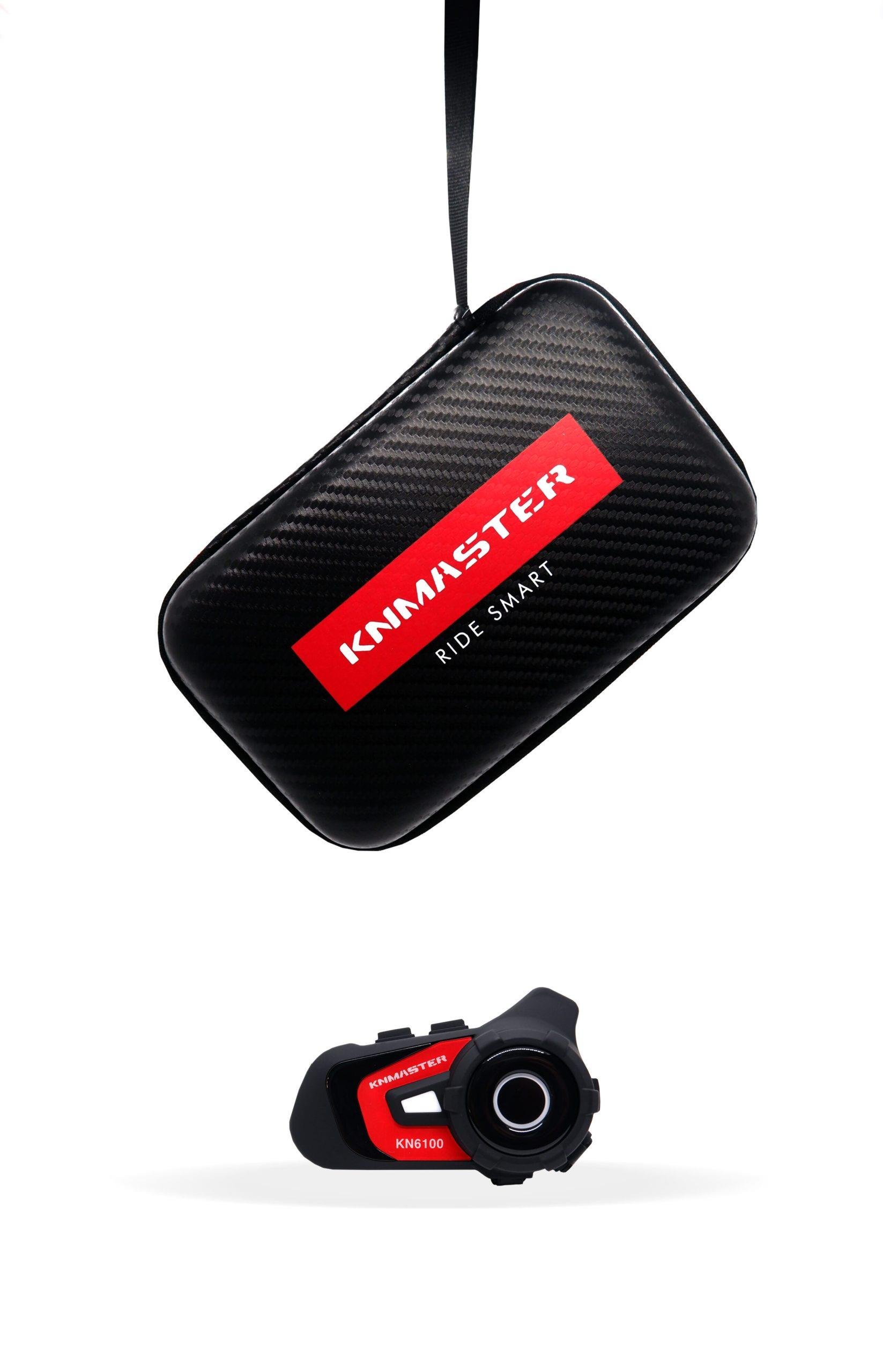 Knmaster KN6100 Motosiklet Kask İnterkom Bluetooth Intercom Kulaklık Seti Kırmızı