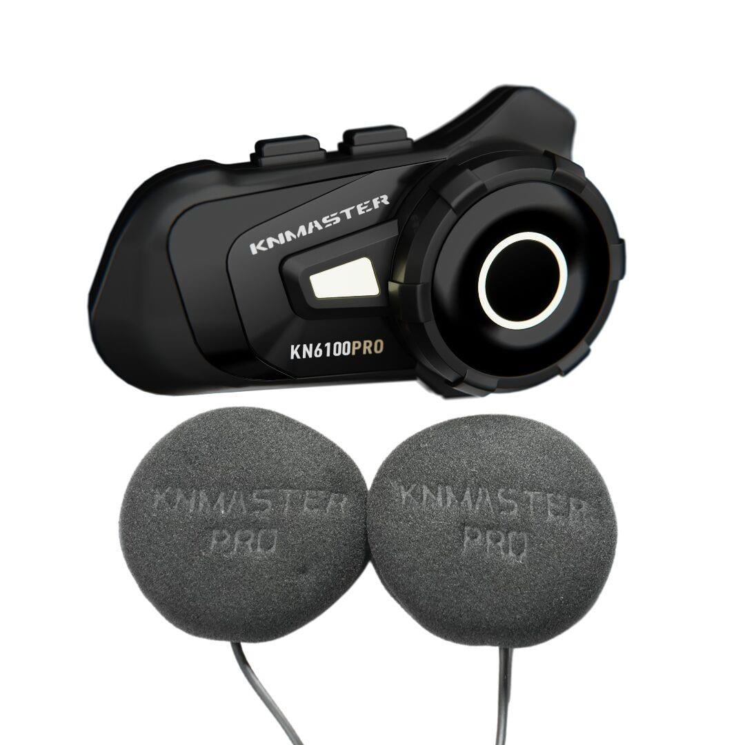 Knmaster KN6100 Pro Motosiklet Kask İnterkom Bluetooth Intercom Kulaklık Seti Siyah