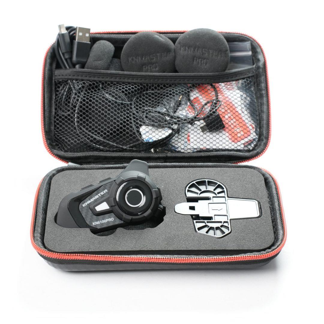 Knmaster KN6100 Pro Motosiklet Kask İnterkom Bluetooth Intercom Kulaklık Seti Siyah