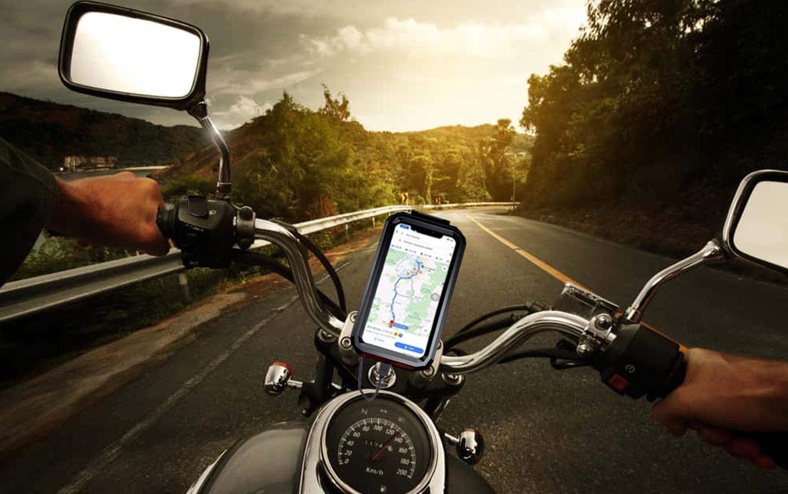 Knmaster TT-900WU Titreşim Engelleyici Usb'li Tüm Motosikletlere Uygun Telefon Tutucu