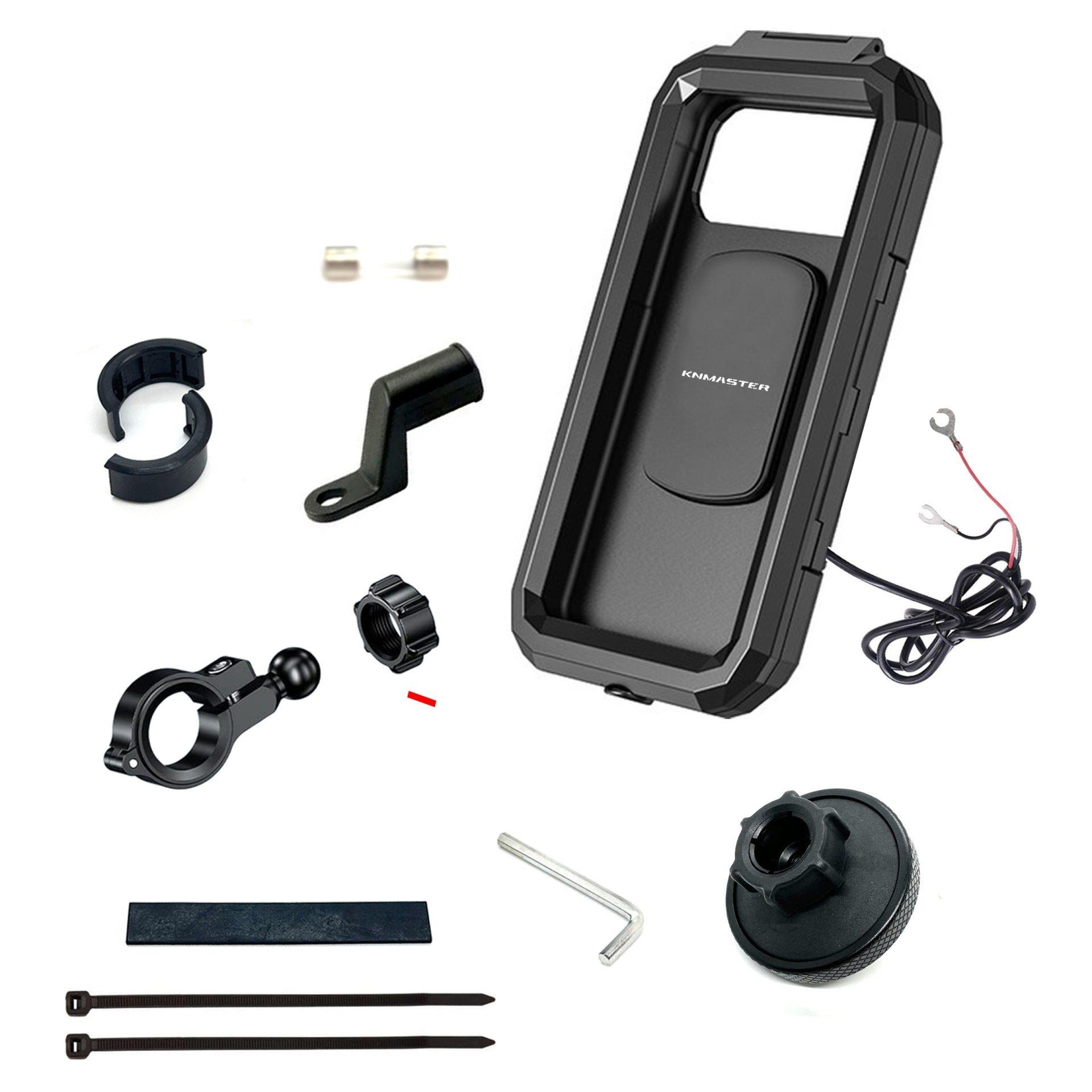 Knmaster TT-900WU Titreşim Engelleyici Usb'li Tüm Motosikletlere Uygun Telefon Tutucu