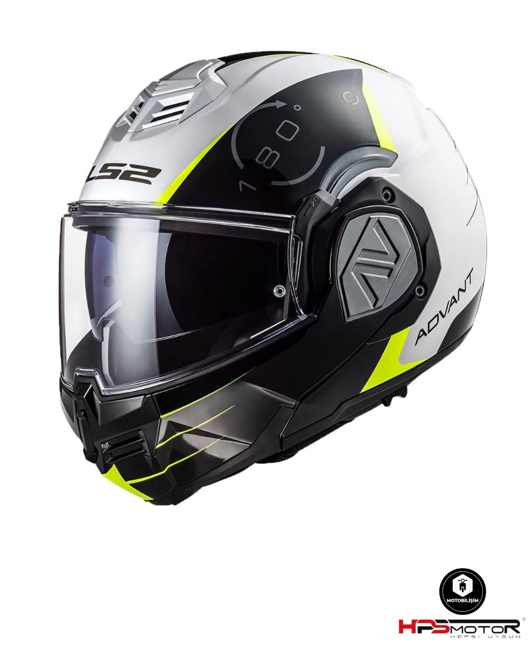 LS2 Advant Codex Çene Açılır Kask Siyah-Beyaz