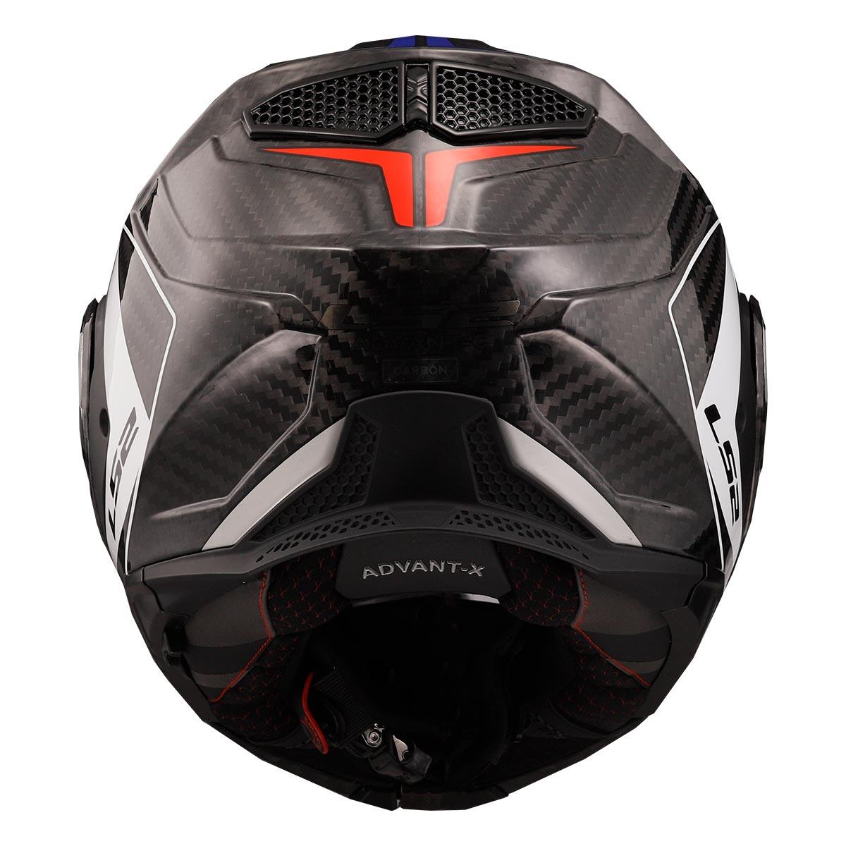 LS2 Advant X Carbon Future Kask Beyaz-Mavi-Kırmızı