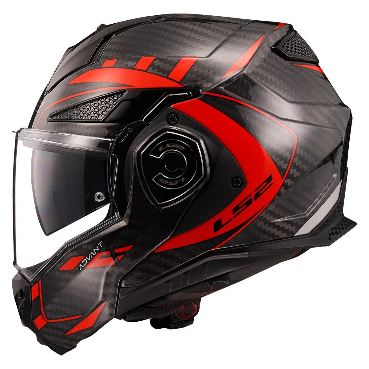 LS2 Advant X Carbon Future Kask Kırmızı-Siyah