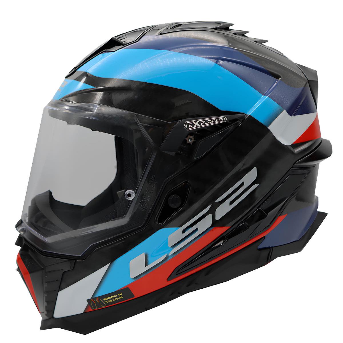 LS2 Explorer C Karbon Frontier Siyah-Mavi Kask
