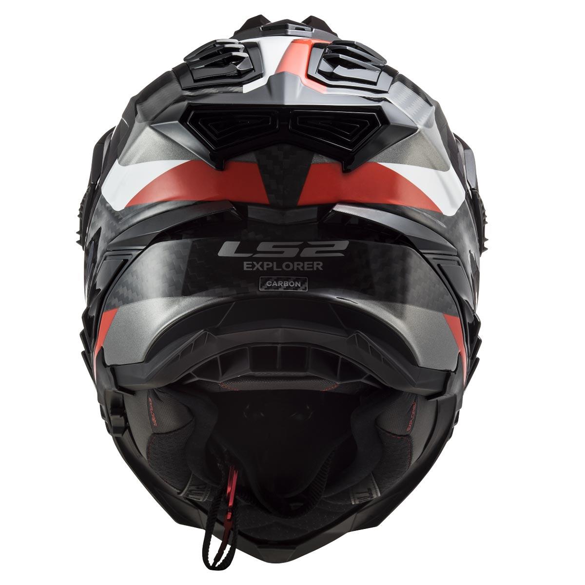 LS2 Explorer C Karbon Frontier Titanyum-Kırmızı Kask