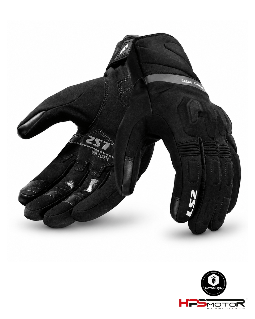 LS2 Jet 3 Waterproof Eldiven Siyah