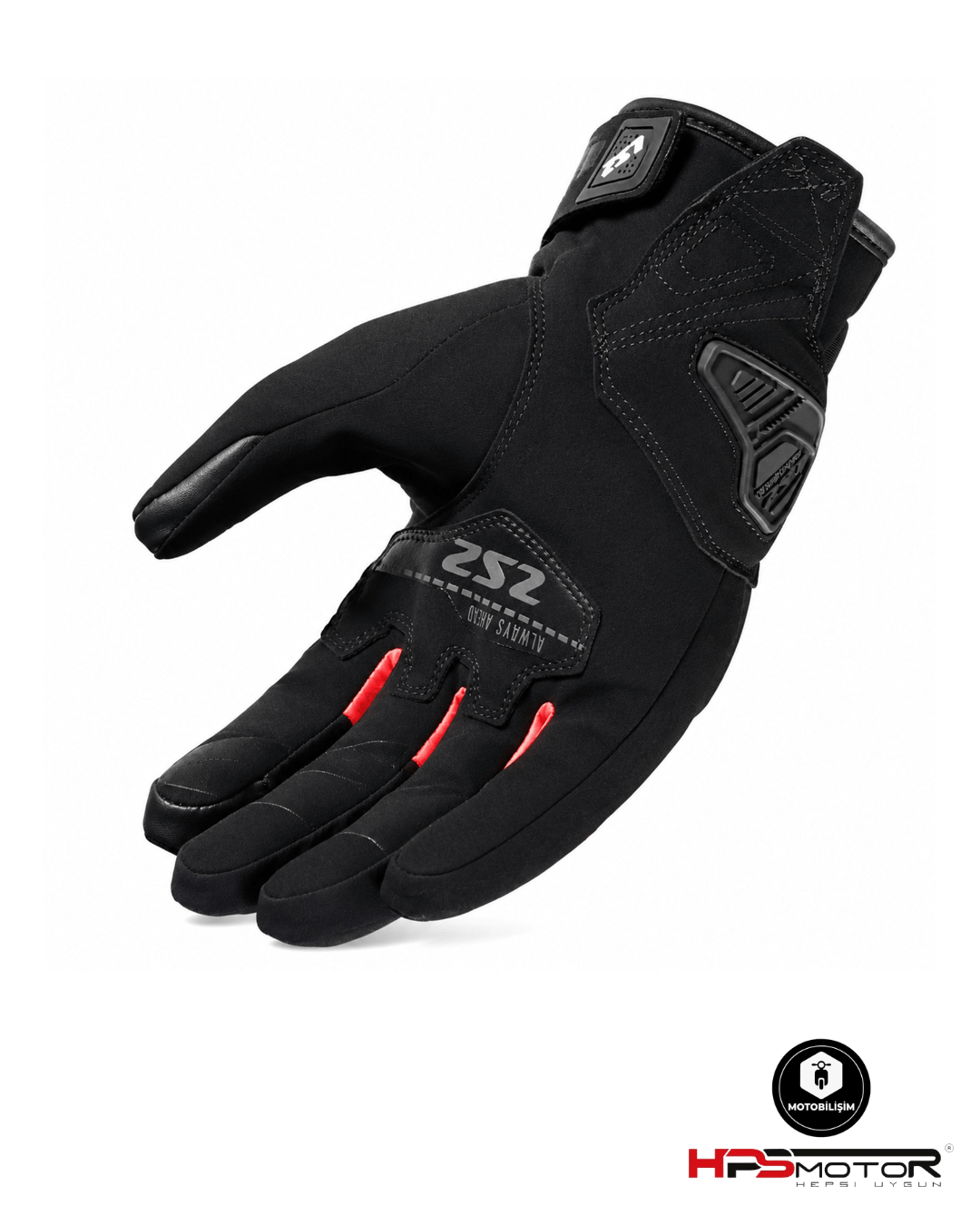 LS2 Jet 3 Waterproof Eldiven Siyah-Kırmızı