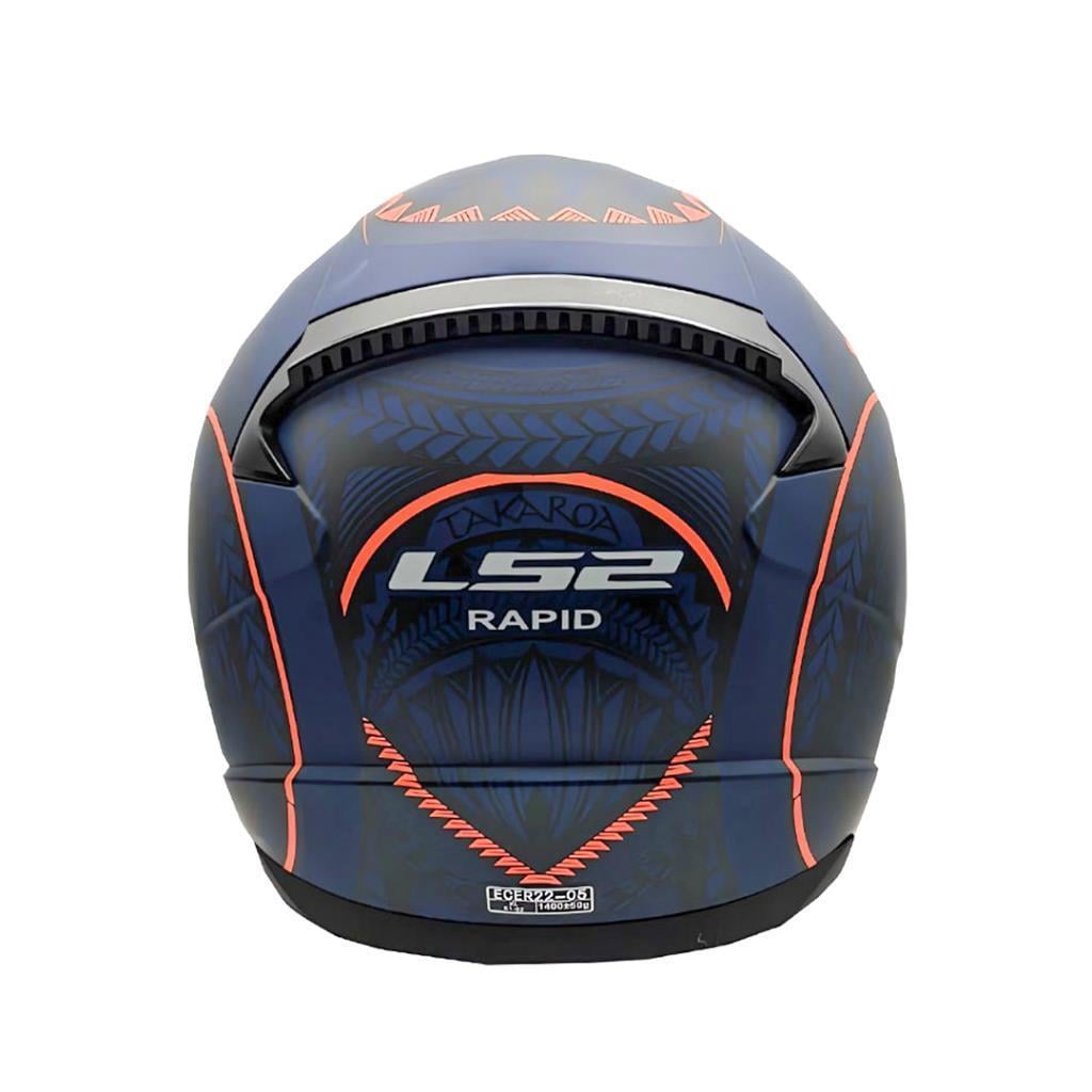 LS2 Rapid Takaroa Mat Mavi-Turuncu Kapalı Kask