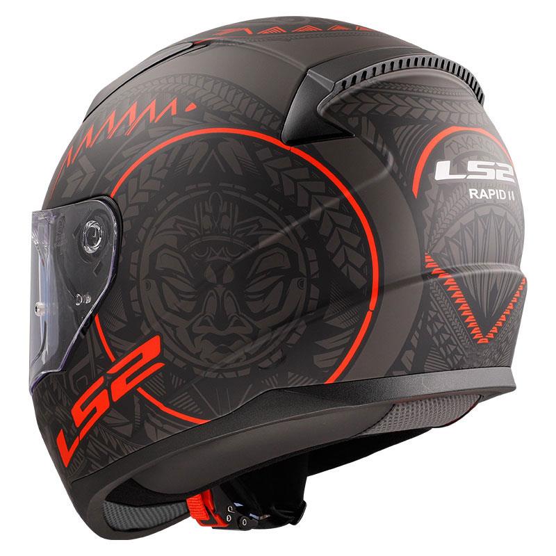 LS2 Rapid Takaroa Mat Siyah-Kırmızı Kapalı Kask